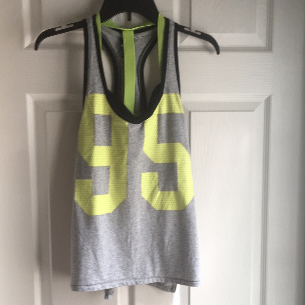 Nike Gray Tank Top with Neon Yellow Accents